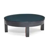 Roy McMakin, Custom Circular Coffee Table, , blue-black painted maple, with 1/2in circular glass top