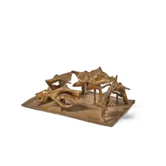 Abbot Lawrence Pattison, Untitled (Figural Group), bronze with gold patina