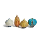 Rose Cabat, Group of Four Feelies, glazed porcelain, each incised 'CABAT' on underside