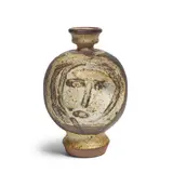 "Face" Vase by Peter Voulkos, glazed and decorated stoneware, signed 'VOULKOS' on the underside, offered Oct 2022
