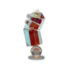 Untitled by Toland Sand, cut and polished cold-worked glass, signed 'T, sold Oct 2022