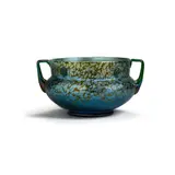 Loetz, Two-Handled Vase, decorated and applied iridescent glass, unmarked