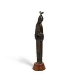 Jean Lambert-Rucki, St. Francis of Assisi, patinated bronze, walnut base