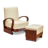Christian Krass, Lounge Chair and Ottoman, mahogany, leather