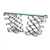 French Art Deco, Console Table, wrought iron, glass