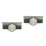 Jean Perzel, Pair of Sconces, nickel plated brass, frosted and clear glass, each stamped 'J Perzel'