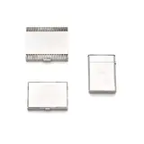 Group of Three Boxes by Georg Jensen, sterling silver, each with respective Georg Jensen hallmarks and numbers, sold Jul 2022