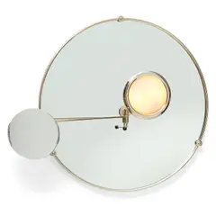 Satellite Mirror by Eileen Gray, for Ecart, nickel plated brass, mirrored glass, sold Jul 2022