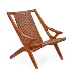 Arne Hovmand-Olsen, Model 300 Lounge Chair, for Mogens Kold, imported by International Designers Group, teak, stained and woven cane