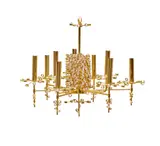 J. & L. Lobmeyr, Nine Light Chandelier, designed by Hans Harald Rath, faceted crystal, brass