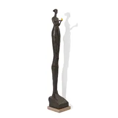 Tom Corbin, Girl With Pear, bronze and cold painted bronze, on stone base