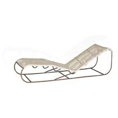 'Bronze Age' Chaise Lounge, Model 41000 by Kipp Stewart, for Terra, bronze tubing, cord, sold Jul 2022