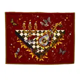 Jean Picart Le Doux, Le Damier (Aubusson Tapestry), for Ateliers Berthaut, hand woven wool, hand woven signature, 'B M A' woven into bottom right corner, manufacturer's label on the reverse