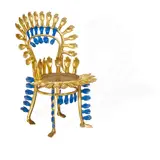 Pedro Friedeberg, Centipede Chair, gilt decorated and painted wood, cane
