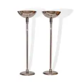 Karl Springer, Pair of Torchieres, chromed metal, acrylic