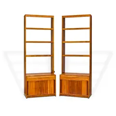 Arthur Espenet Carpenter, Pair of Illuminated Bookshelf Cabinets