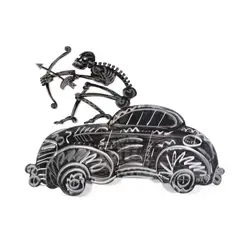 Frank Romero, Dona Sebastiana (Angel of Death), paint on shaped aluminum