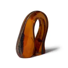 Amber Loop by Harvey Littleton, glass, etched 'Harvey K, sold Jul 2022