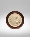 Mary Ellen Rope, Rare 'Sea Chariot' Wall Plaque, modeled plaster within oak frame