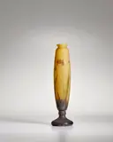 Solifleur Vase by Cristallerie Daum, internally decorated, acid etched and decorated with enamels, acid etched mark 'DAUM NANCY' with the Cross of Lorraine, offered Jun 2022