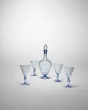 Part Soffiato Drinks Service by Vittorio Zecchin, each glass height 6 3/4in (17cm), sold Jun 2022