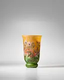 Vase by Cristallerie Daum, internally decorated and acid etched glass with enamel decoration, acid etched mark 'DAUM NANCY' with the Cross of Lorra, offered Jun 2022