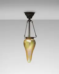 Stalactite Ceiling Light by Tiffany Studios, favrile glass, patinated bronze, glass engraved 'S544 L, sold Jun 2022