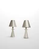Pair of Rugiadoso Table Lamps by Ercole Barovier, for Barovier & Toso, blown and applied glass, brass, paper label to one example 'Made in Italy', offered Jun 2022