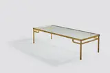 Occasional Table by Marc Du Plantier, gilt iron, glass, offered Jun 2022