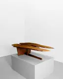 Important Minguren II Coffee Table by George Nakashima, Persian walnut with free edges and fissures with one East Indian rosewood butterfly joint, American black walnut, sold Jun 2022