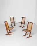 George Nakashima, Set of Eight 'Conoid' Chairs, American black walnut, hickory, each signed in pencil 'Hart' (8)