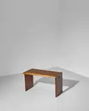 George Nakashima, Piano Bench, American black walnut with free edge, signed in pencil 'Hart'