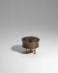 John Prip, Standing Lidded Box, patinated brass, sterling silver