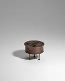John Prip, Standing Lidded Box, patinated brass, sterling silver