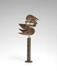 John Prip, Dead Bird, brass, granite