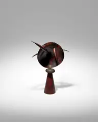 John Prip, Study for Shield Horns, hand-formed copper, stone