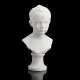 Édouard Houssin, A carved white marble portrait bust of Louise Demont, raised on a spreading circular marble socle, signed,  46cm high., A carved white marble portrait bust of Louise Demont, raised on a spreading circular marble socle, signed,  46cm high