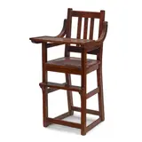 American Arts and Crafts, High Chair, oak, leather, brass studs