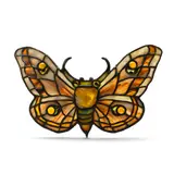 Moth Lamp Screen by Tiffany Studios, leaded glass, patinated bronze, sold Mar 2022