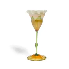 Floriform Vase by Tiffany Studios, Favrile glass, signed 'L, sold Mar 2022