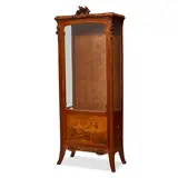 Louis Majorelle, Clématites Vitrine, carved mahogany and marquetry, signed 'L