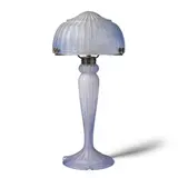 Table Lamp by Cristallerie Daum, acid-etched glass, wrought iron, shade and base signed 'DAUM NANCY FRANCE' with cross of Lorraine, offered Mar 2022