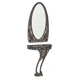 Louis Katona, Console Table With Mirror, wrought iron, marble, mirror stamped 'KATONA FRANCE'