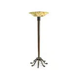 Raymond Subes, Floor Lamp, wrought iron, martelé finish, with alabaster shade