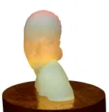 Marius-Ernest Sabino, Head, molded opalescent glass with oak base, etched 'Sabino Paris'