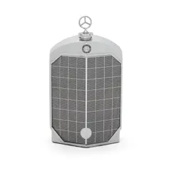 Ruddspeed Ltd., Mercedes-Benz Grill Decanter, chromed metal, glass, together with fitted box, marked 'RUDDSPEED LTD