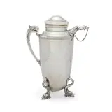 Udall and Ballou, Dolphin Cocktail Pitcher, sterling silver, impressed 'UDALL & BALLOU STERLING 132' with maker's hallmark on underside