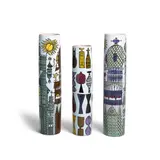 Stig Lindberg, Group of Three Cylindrical Vases, for Gustavsberg, glazed terracotta, each marked 'G SWEDEN' with model number and Stig Lindberg label on underside