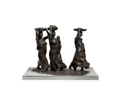 Tres Mujeres Caminando con Bateas by Francisco Zúñiga, bronze, sold Mar 2022