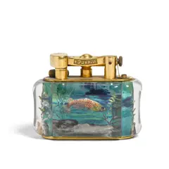 Dunhill, Aquarium Table Lighter, lucite and brass
